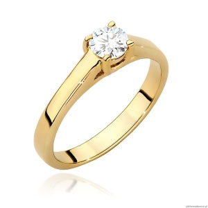 Pierścionek W0544 Diament 0,40ct Żółte złoto 375