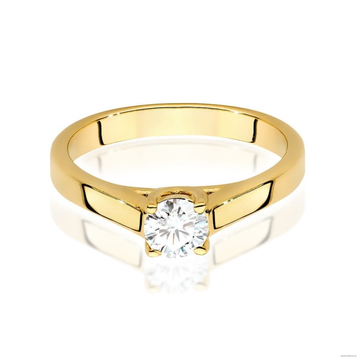 Pierścionek W0544 Diament 0,40ct Żółte złoto 375