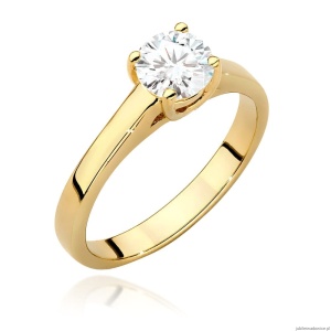 Pierścionek W0544 Diament 0,70ct Żółte złoto 375