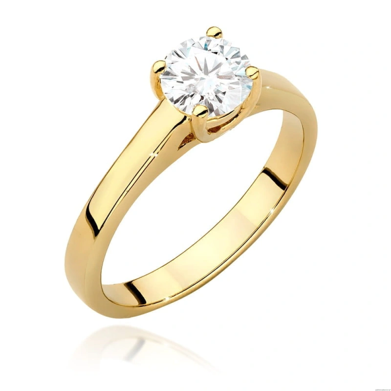 Pierścionek W0544 Diament 0,70ct Żółte złoto 375