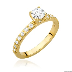 Pierścionek W0546 Diament 0,40ct Żółte złoto 375