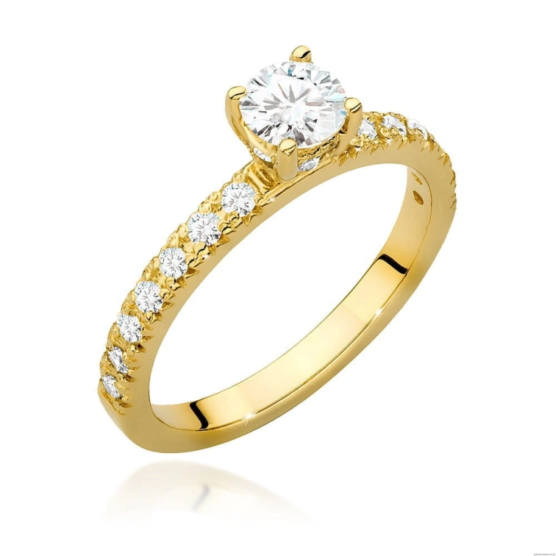 Pierścionek W0546 Diament 0,40ct Żółte złoto 375