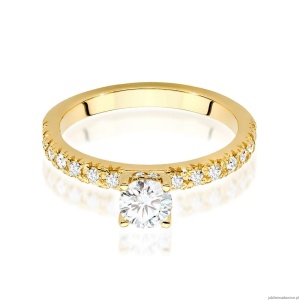 Pierścionek W0546 Diament 0,40ct Żółte złoto 375