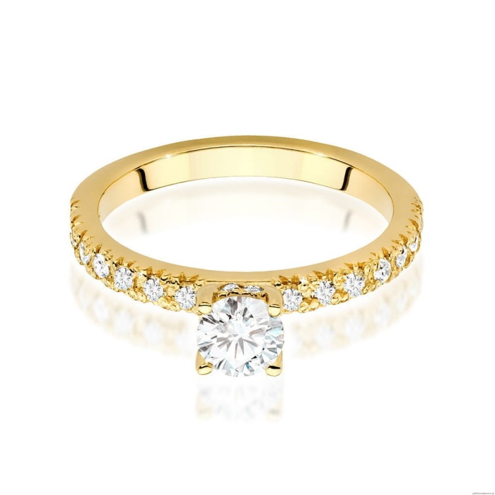 Pierścionek W0546 Diament 0,40ct Żółte złoto 375