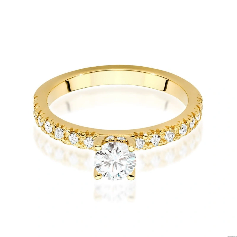 Pierścionek W0546 Diament 0,40ct Żółte złoto 375