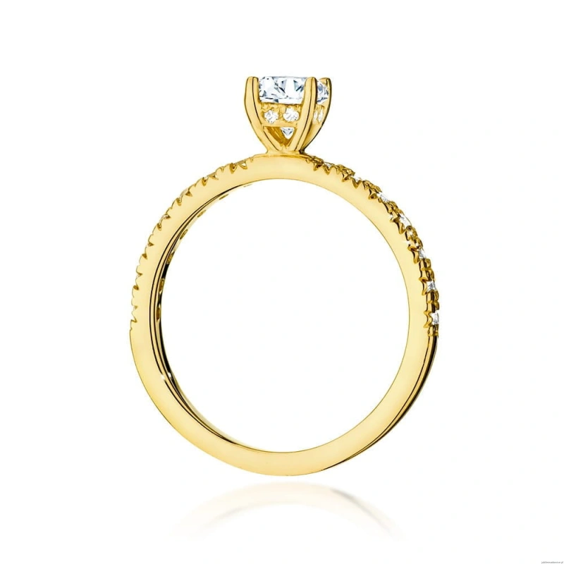 Pierścionek W0546 Diament 0,40ct Żółte złoto 375