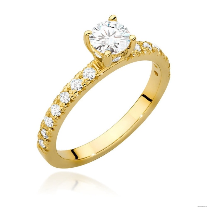 Pierścionek W0546 Diament 0,50ct Żółte złoto 375