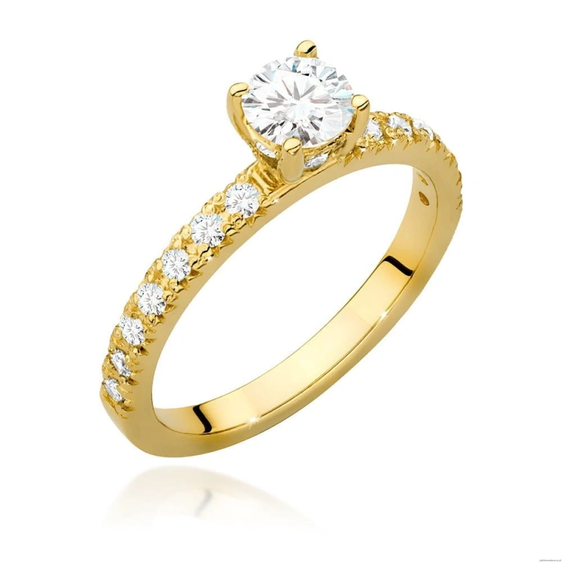 Pierścionek W0546 Diament 0,50ct Żółte złoto 375