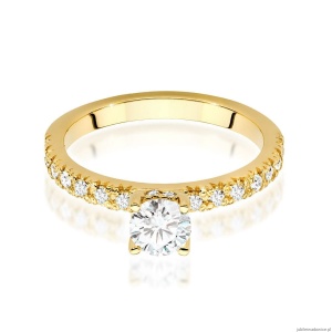 Pierścionek W0546 Diament 0,50ct Żółte złoto 375