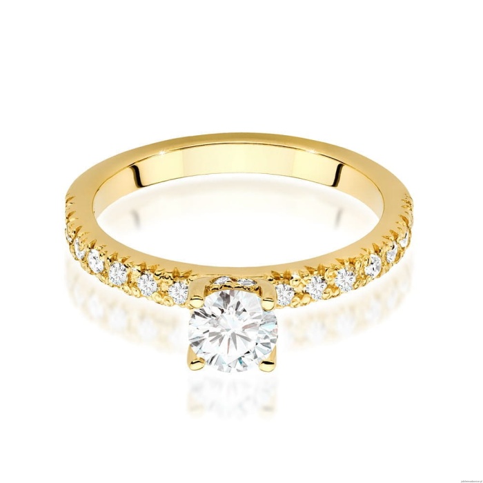 Pierścionek W0546 Diament 0,50ct Żółte złoto 375