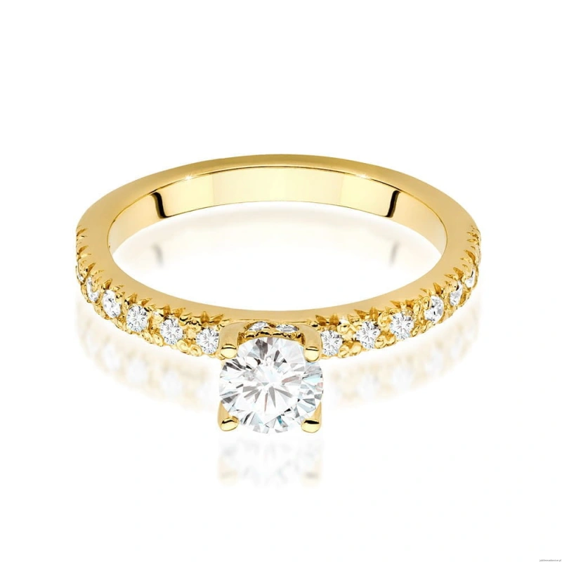 Pierścionek W0546 Diament 0,50ct Żółte złoto 375
