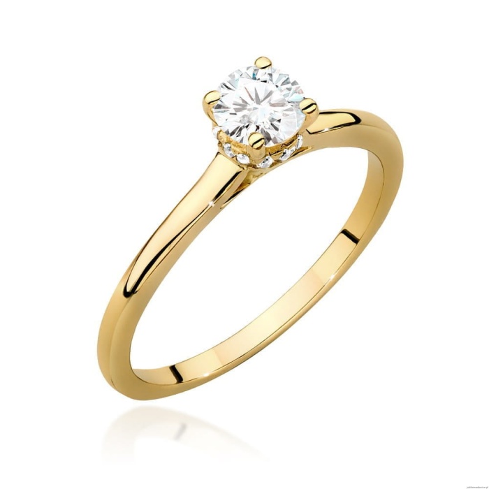 Pierścionek W0547 Diament 0,40ct Żółte złoto 375