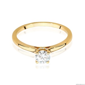 Pierścionek W0547 Diament 0,40ct Żółte złoto 375