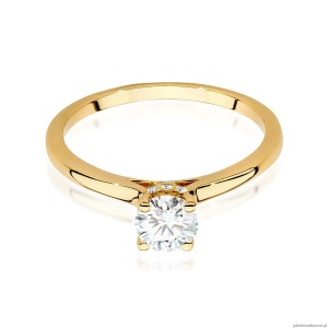 Pierścionek W0547 Diament 0,50ct Żółte złoto 375