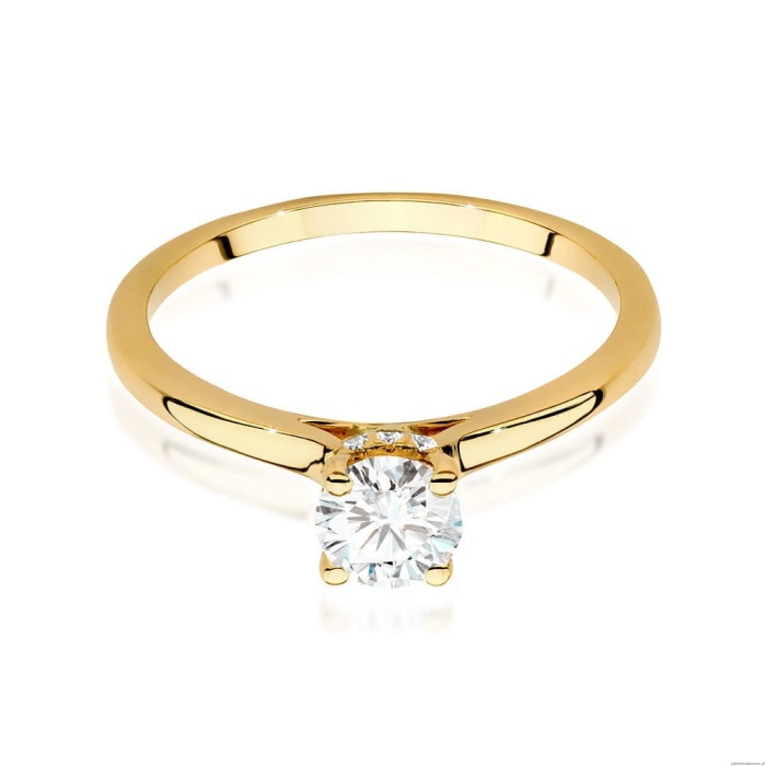 Pierścionek W0547 Diament 0,50ct Żółte złoto 375
