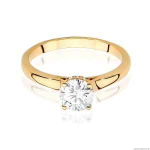 Pierścionek W0547 Diament 0,70ct Żółte złoto 375