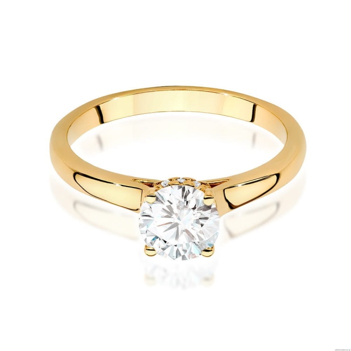 Pierścionek W0547 Diament 0,70ct Żółte złoto 375