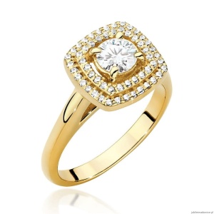 Pierścionek W0548 Diament 0,50ct Żółte złoto 375