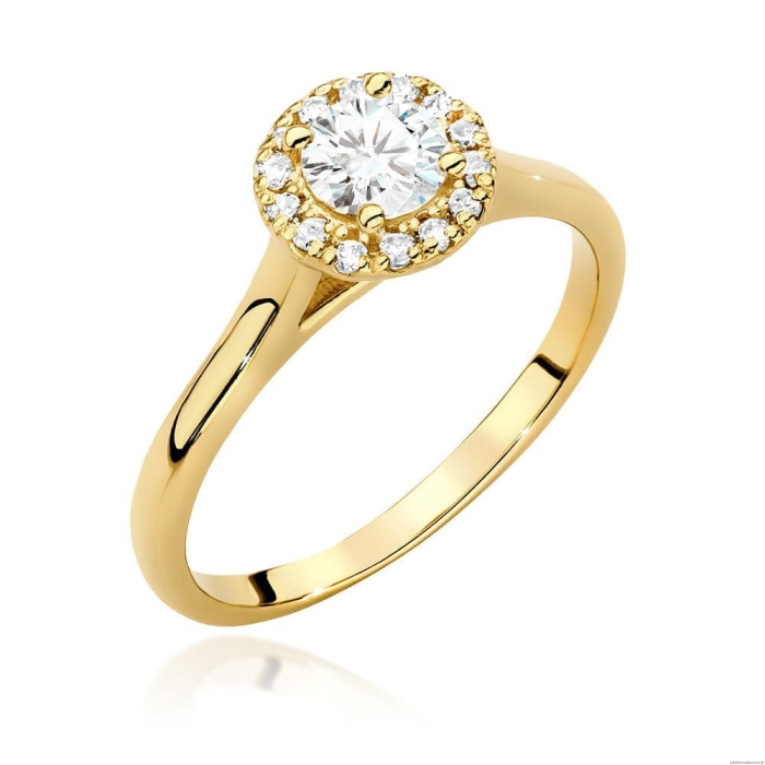 Pierścionek W0550 Diament 0,40ct Żółte złoto 375