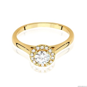 Pierścionek W0550 Diament 0,40ct Żółte złoto 375