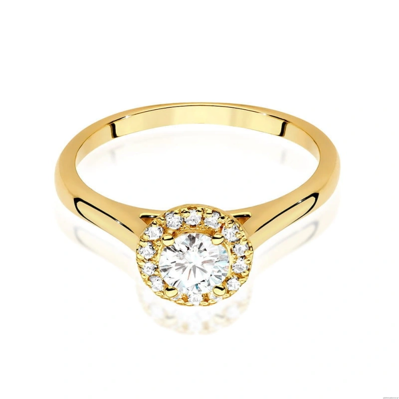 Pierścionek W0550 Diament 0,40ct Żółte złoto 375