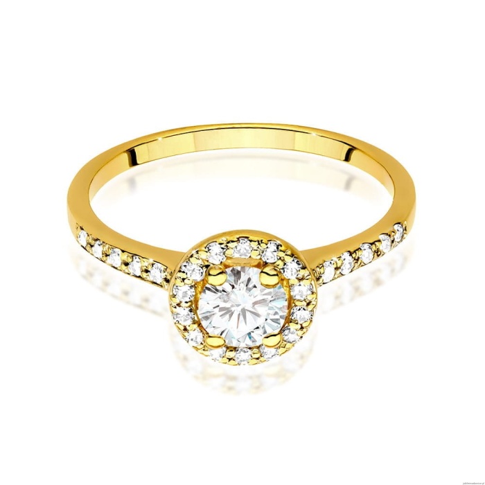 Pierścionek W0551 Diament 0,50ct Żółte złoto 375