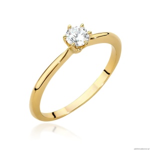 Pierścionek W0553 Diament 0,40ct Żółte złoto 375