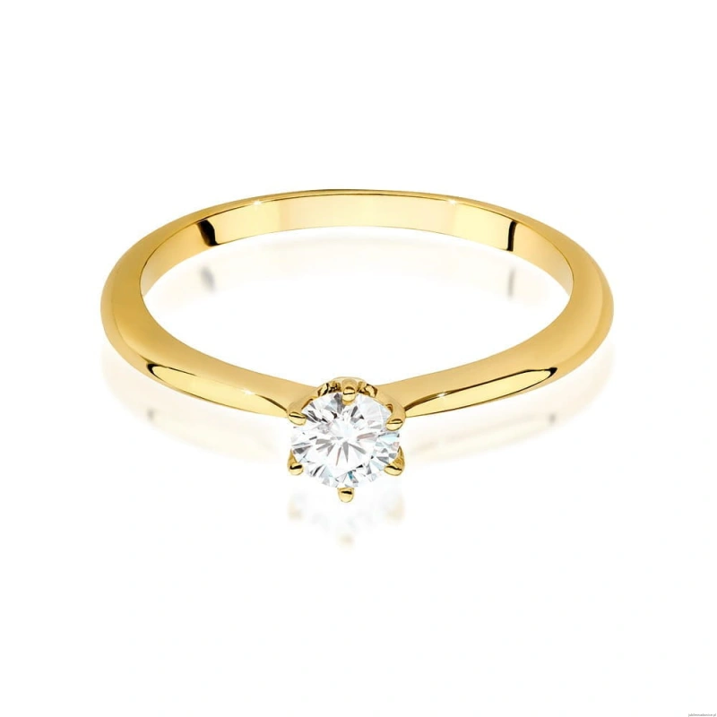 Pierścionek W0553 Diament 0,40ct Żółte złoto 375