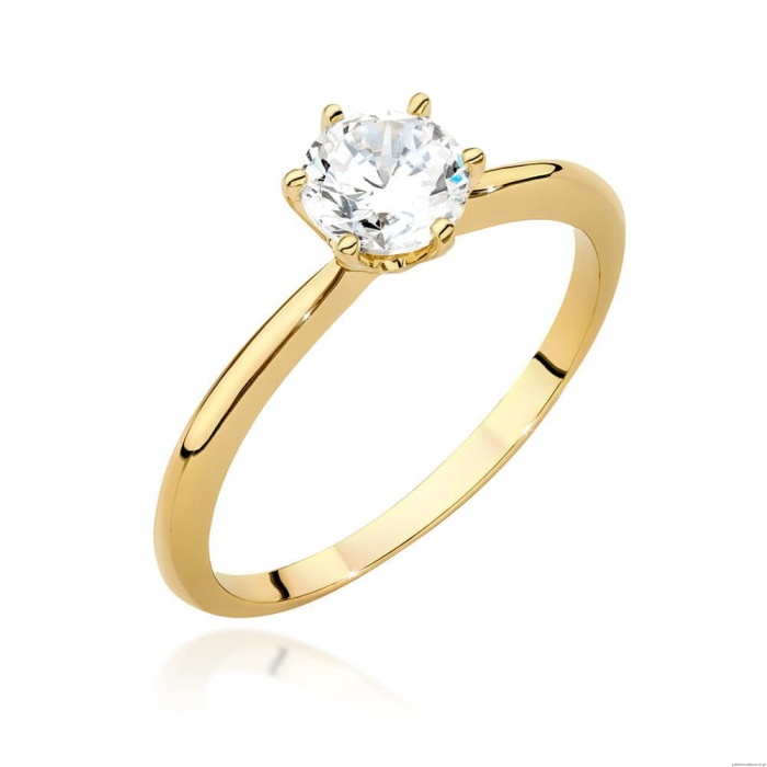 Pierścionek W0553 Diament 0,70ct Żółte złoto 375