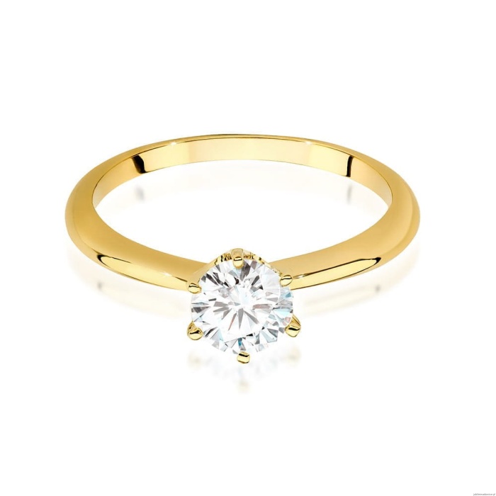 Pierścionek W0553 Diament 0,70ct Żółte złoto 375