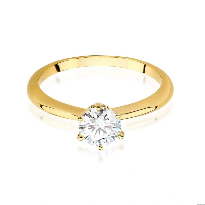 Pierścionek W0553 Diament 0,70ct Żółte złoto 375