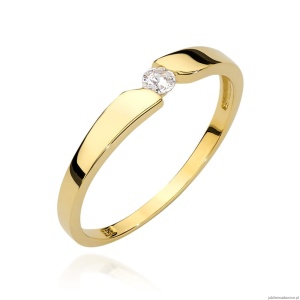 Pierścionek W0554 Diament 0,08ct Żółte złoto 375