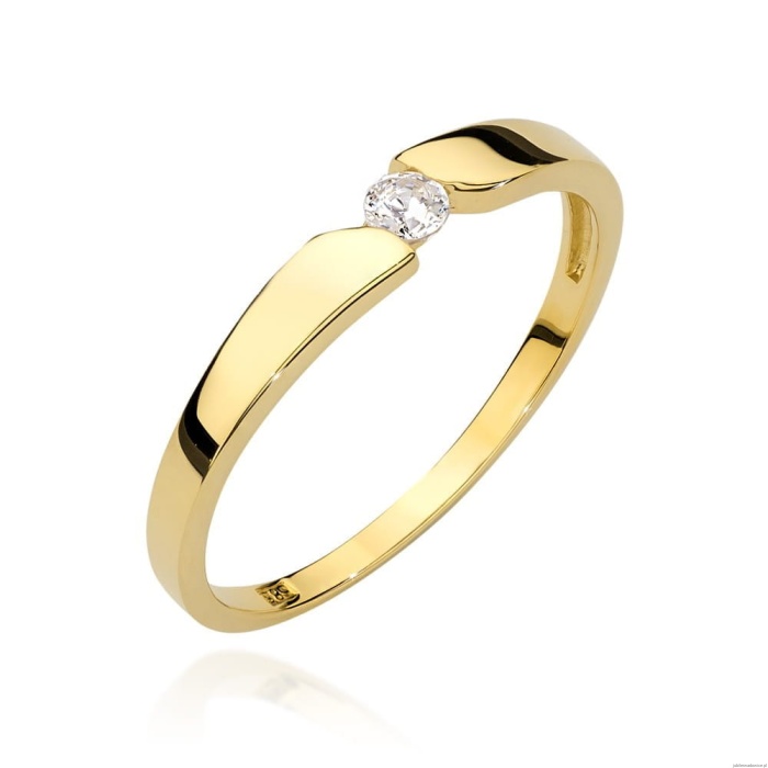 Pierścionek W0554 Diament 0,08ct Żółte złoto 375