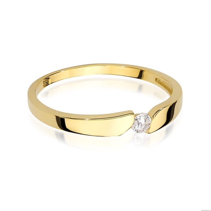 Pierścionek W0554 Diament 0,08ct Żółte złoto 375