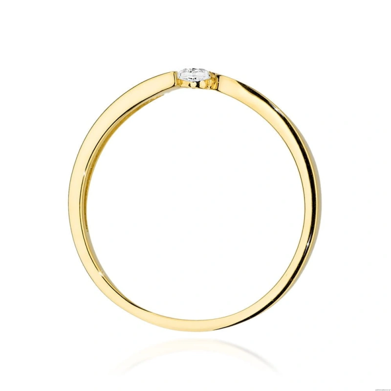 Pierścionek W0554 Diament 0,08ct Żółte złoto 375