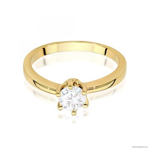 Pierścionek W0563 Diament 0,50ct Żółte złoto 375