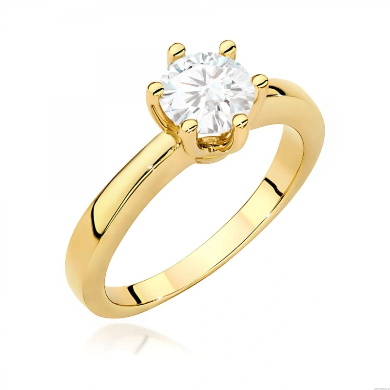 Pierścionek W0563 Diament 0,70ct Żółte złoto 375
