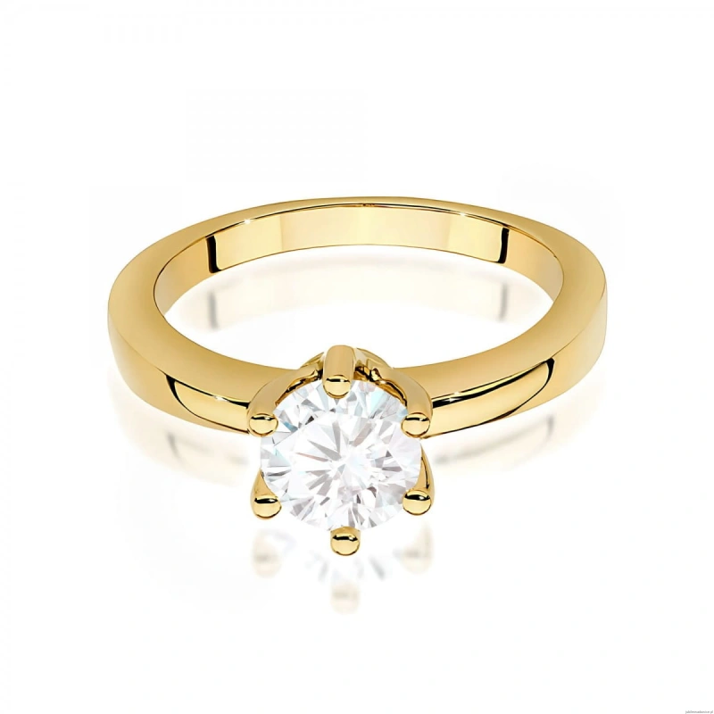 Pierścionek W0563 Diament 0,70ct Żółte złoto 375