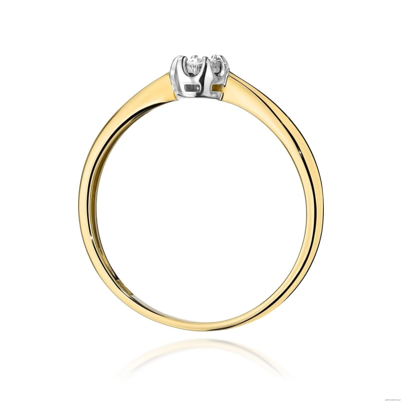 Pierścionek W0567 Diament 0,06ct Żółte złoto 375