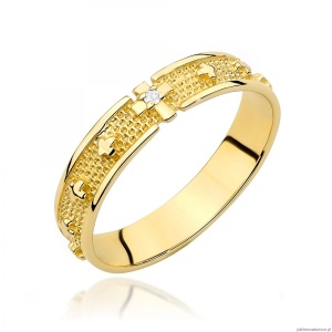 Pierścionek W0580 Diament 0,0086ct Żółte złoto 375