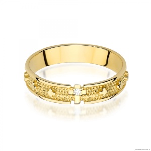 Pierścionek W0580 Diament 0,0086ct Żółte złoto 375