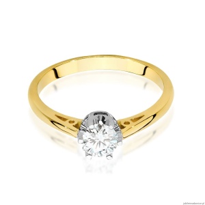Pierścionek W0542 Diament 0,40ct Żółte złoto 375