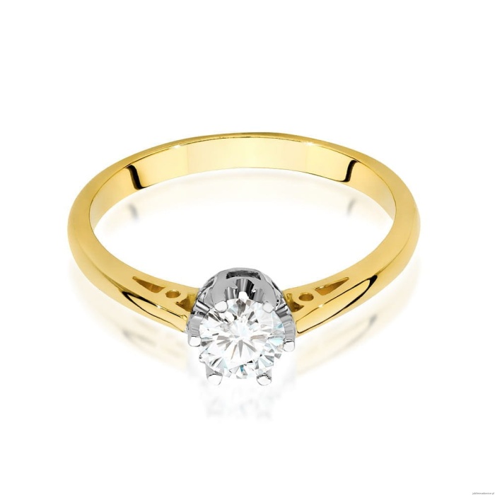 Pierścionek W0542 Diament 0,40ct Żółte złoto 375