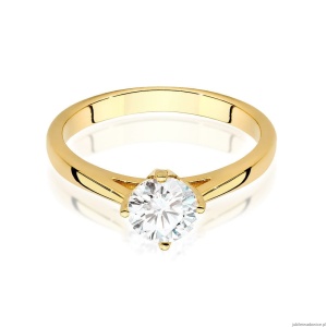 Pierścionek W0543 Diament 0,70ct Żółte złoto 375