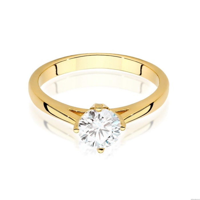 Pierścionek W0543 Diament 0,70ct Żółte złoto 375