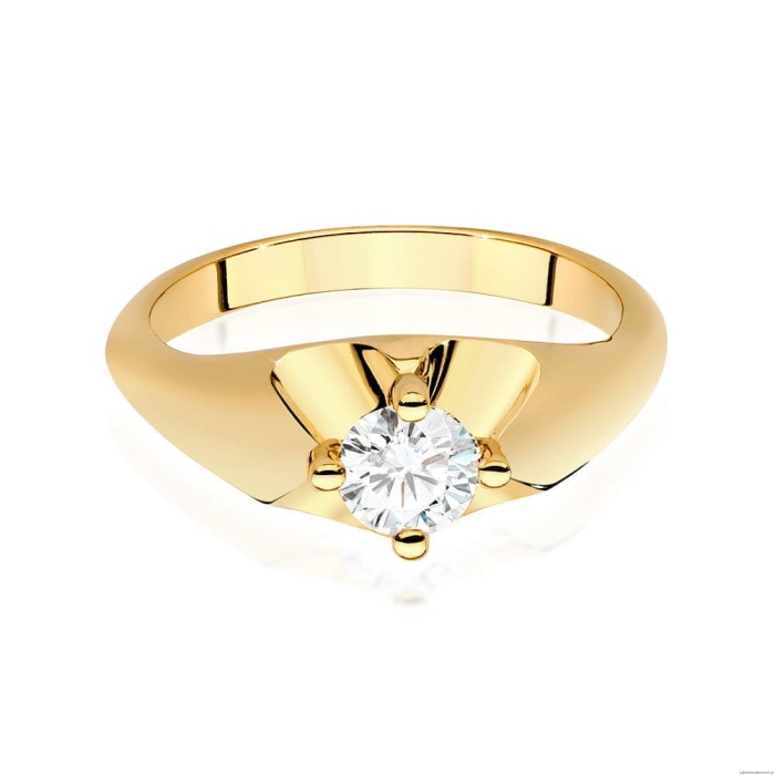 Pierścionek W0545 Diament 0,50ct Żółte złoto 375