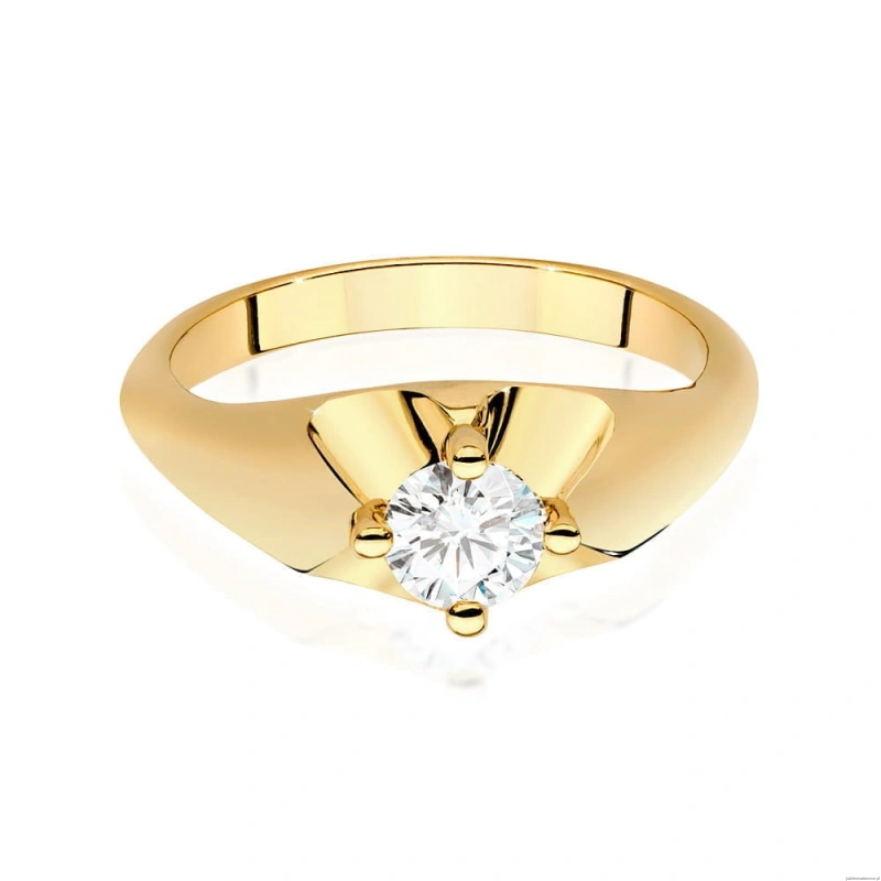 Pierścionek W0545 Diament 0,50ct Żółte złoto 375