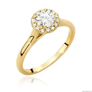 Pierścionek W0550 Diament 0,50ct Żółte złoto 375