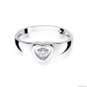 Pierścionek W0001 Diament 0,10ct Białe złoto 375