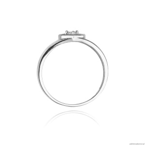 Pierścionek W0001 Diament 0,10ct Białe złoto 375